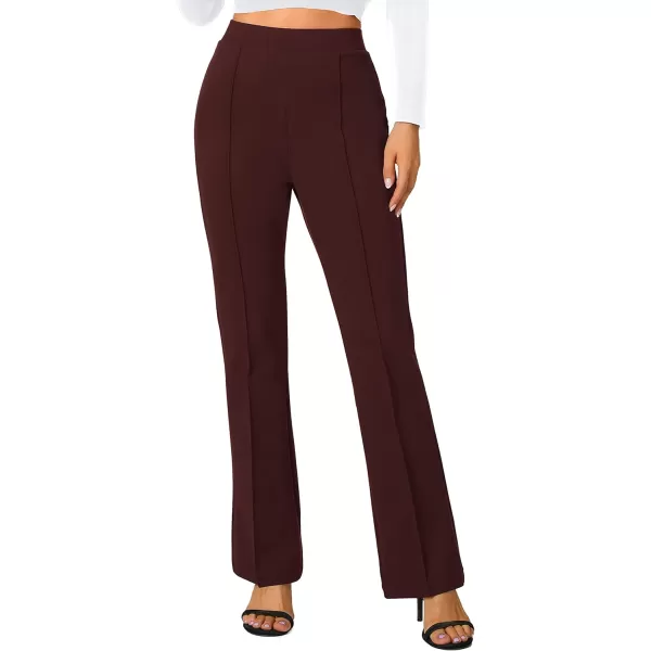 Urban CoCo Stretchy Work Pants Bootcut Yoga Pants Petite Slacks for Office CasualBurgundy
