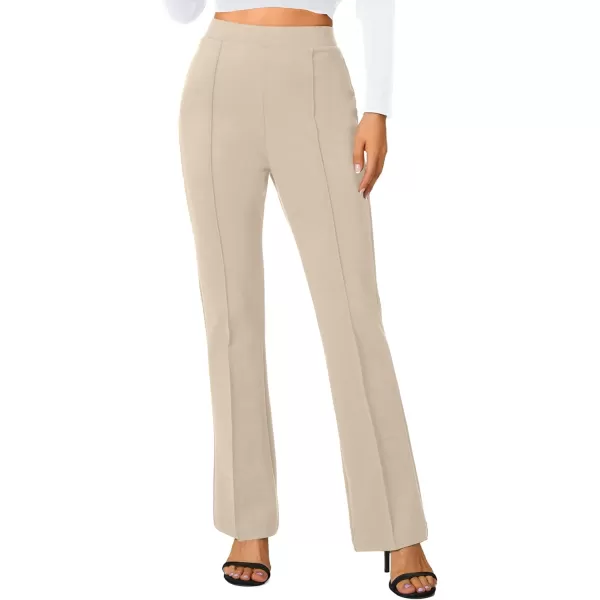 Urban CoCo Stretchy Work Pants Bootcut Yoga Pants Petite Slacks for Office CasualCamel