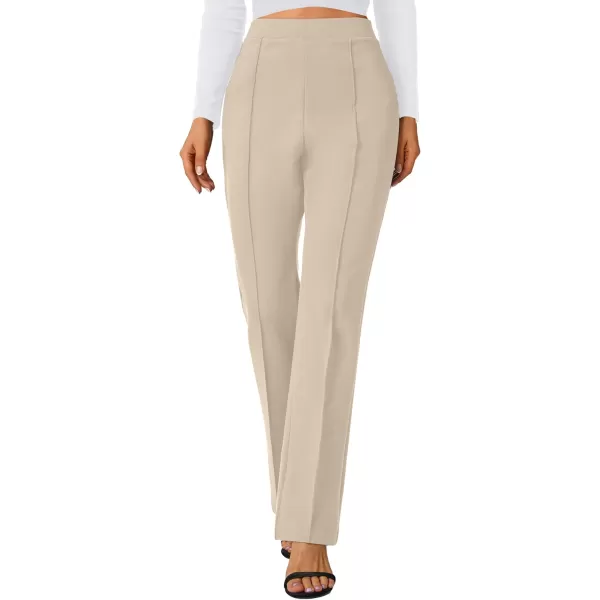 Urban CoCo Stretchy Work Pants Bootcut Yoga Pants Petite Slacks for Office CasualCamel