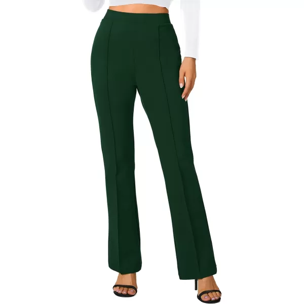 Urban CoCo Stretchy Work Pants Bootcut Yoga Pants Petite Slacks for Office CasualCark Green