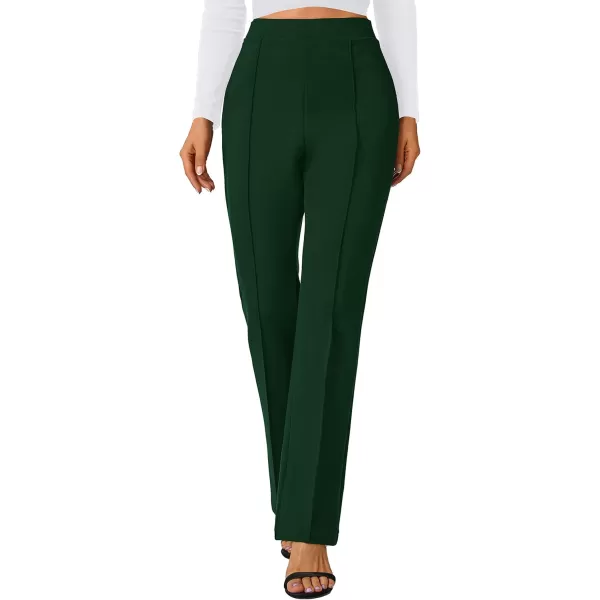 Urban CoCo Stretchy Work Pants Bootcut Yoga Pants Petite Slacks for Office CasualCark Green
