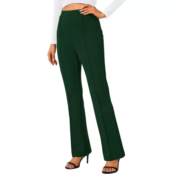 Urban CoCo Stretchy Work Pants Bootcut Yoga Pants Petite Slacks for Office CasualCark Green