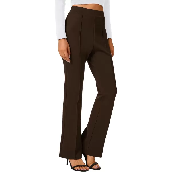 Urban CoCo Stretchy Work Pants Bootcut Yoga Pants Petite Slacks for Office CasualChocolate