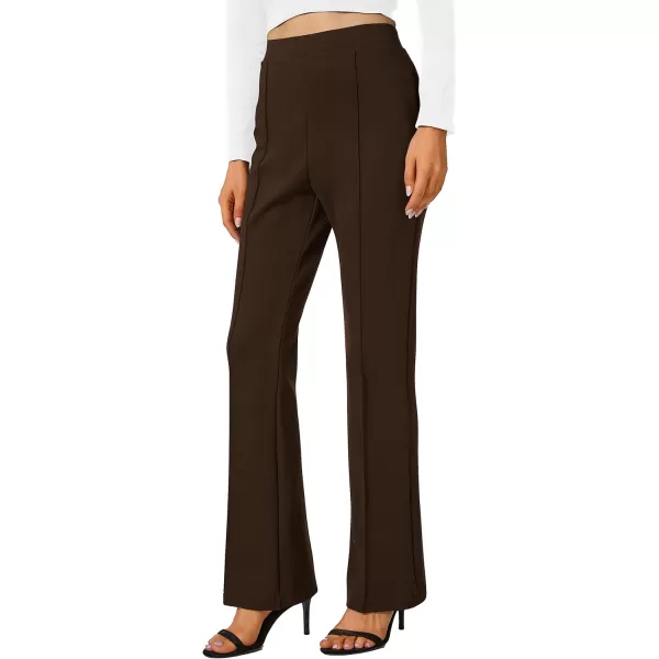Urban CoCo Stretchy Work Pants Bootcut Yoga Pants Petite Slacks for Office CasualChocolate
