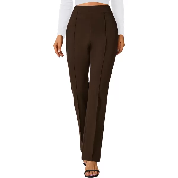 Urban CoCo Stretchy Work Pants Bootcut Yoga Pants Petite Slacks for Office CasualChocolate