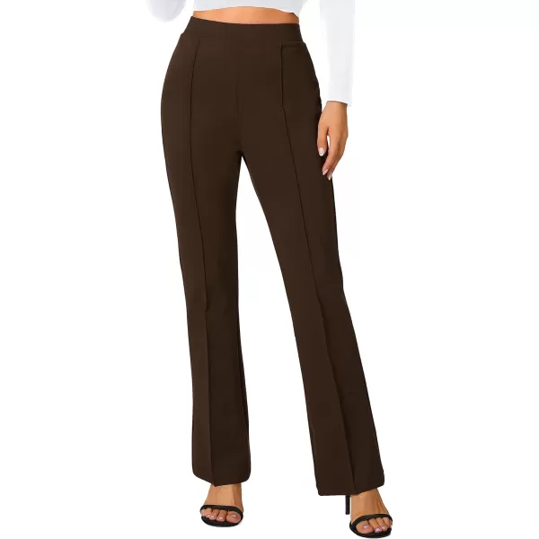 Urban CoCo Stretchy Work Pants Bootcut Yoga Pants Petite Slacks for Office CasualChocolate