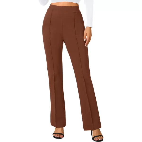 Urban CoCo Stretchy Work Pants Bootcut Yoga Pants Petite Slacks for Office CasualCoffee