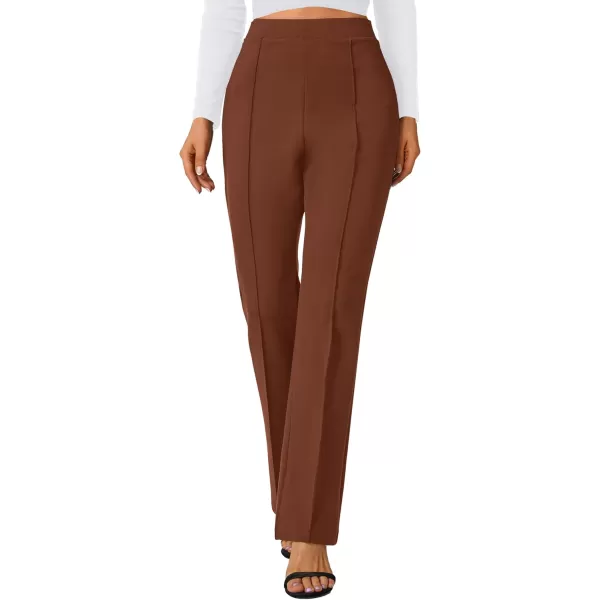 Urban CoCo Stretchy Work Pants Bootcut Yoga Pants Petite Slacks for Office CasualCoffee