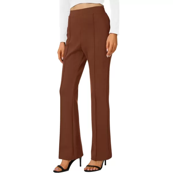 Urban CoCo Stretchy Work Pants Bootcut Yoga Pants Petite Slacks for Office CasualCoffee