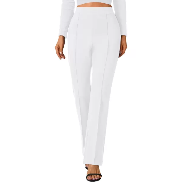 Urban CoCo Stretchy Work Pants Bootcut Yoga Pants Petite Slacks for Office CasualWhite