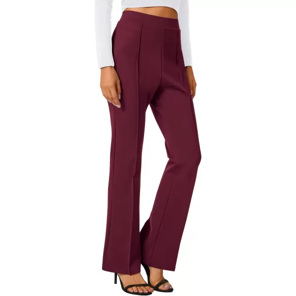Urban CoCo Stretchy Work Pants Bootcut Yoga Pants Petite Slacks for Office CasualWine Red