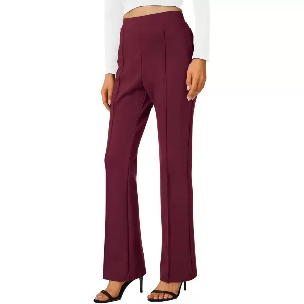 Urban CoCo Stretchy Work Pants Bootcut Yoga Pants Petite Slacks for Office CasualWine Red
