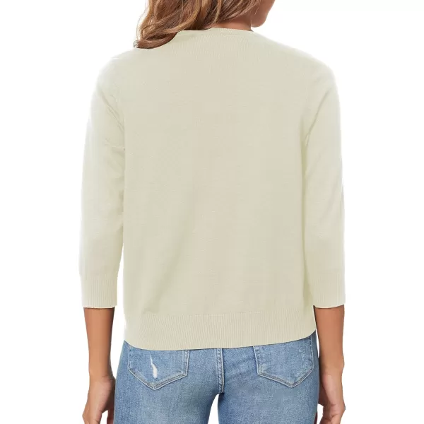 Urban CoCo Womens 34 Sleeve Shrugs Open Front Cropped Sweater CardiganApricot