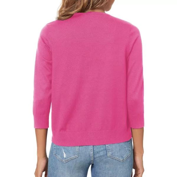 Urban CoCo Womens 34 Sleeve Shrugs Open Front Cropped Sweater CardiganRose