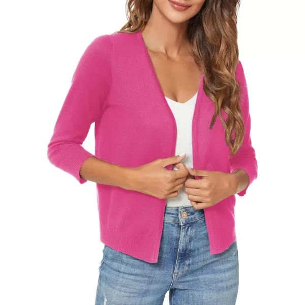 Urban CoCo Womens 34 Sleeve Shrugs Open Front Cropped Sweater CardiganRose