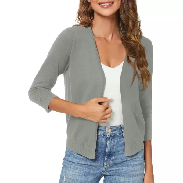 Urban CoCo Womens 34 Sleeve Shrugs Open Front Cropped Sweater CardiganWashed Olive