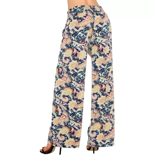 Urban CoCo Womens Boho Palazzo Pants Wide Leg Beach Pants High Waisted Lounge Pants with Pockets1