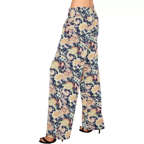 Urban CoCo Womens Boho Palazzo Pants Wide Leg Beach Pants High Waisted Lounge Pants with Pockets1
