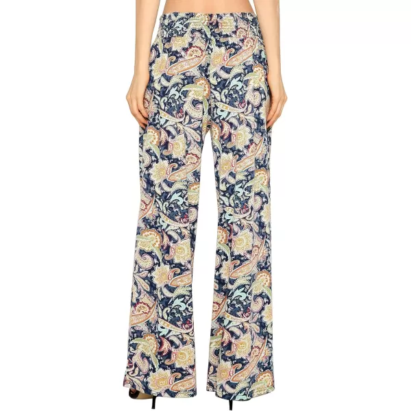 Urban CoCo Womens Boho Palazzo Pants Wide Leg Beach Pants High Waisted Lounge Pants with Pockets1