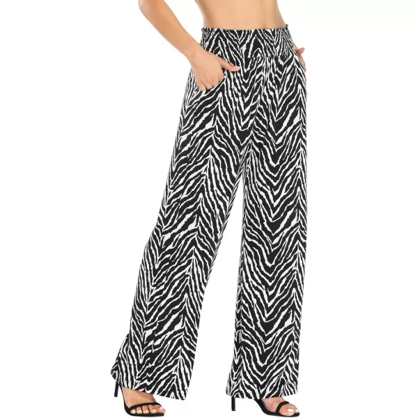 Urban CoCo Womens Boho Palazzo Pants Wide Leg Beach Pants High Waisted Lounge Pants with Pockets11
