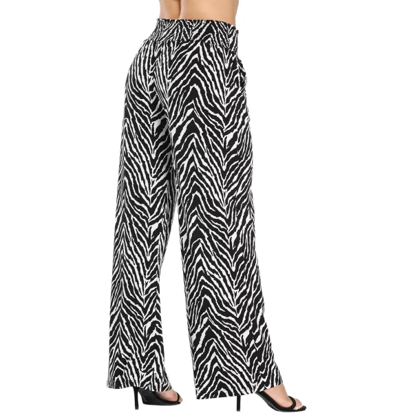 Urban CoCo Womens Boho Palazzo Pants Wide Leg Beach Pants High Waisted Lounge Pants with Pockets11