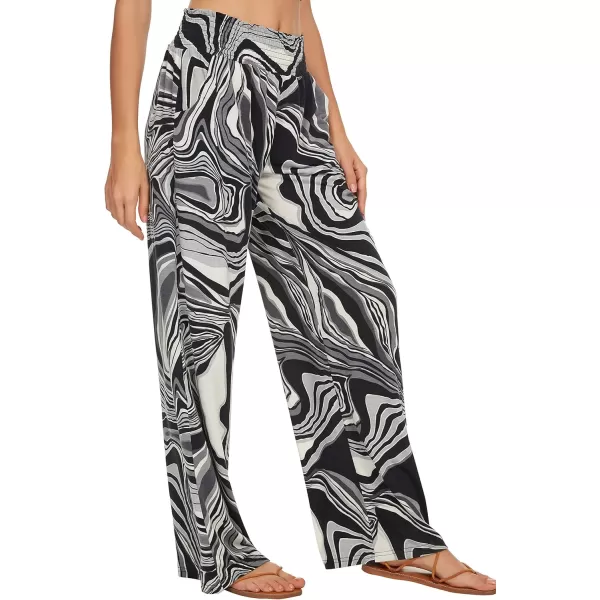 Urban CoCo Womens Boho Palazzo Pants Wide Leg Beach Pants High Waisted Lounge Pants with Pockets12