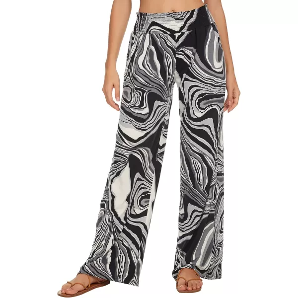 Urban CoCo Womens Boho Palazzo Pants Wide Leg Beach Pants High Waisted Lounge Pants with Pockets12
