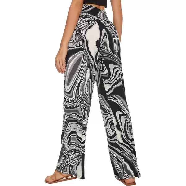 Urban CoCo Womens Boho Palazzo Pants Wide Leg Beach Pants High Waisted Lounge Pants with Pockets12