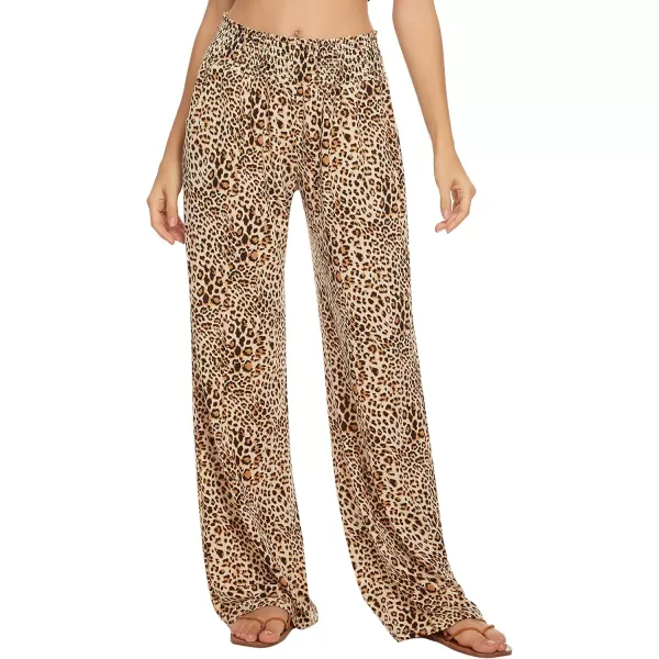 Urban CoCo Womens Boho Palazzo Pants Wide Leg Beach Pants High Waisted Lounge Pants with Pockets13