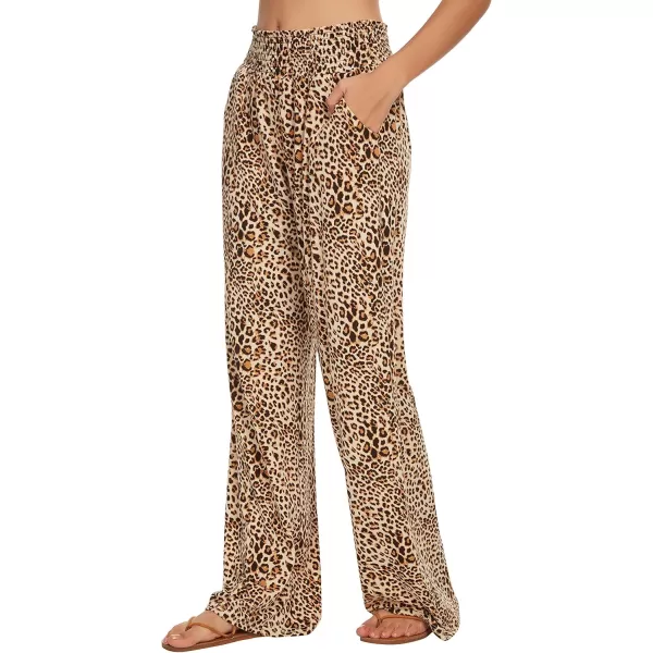 Urban CoCo Womens Boho Palazzo Pants Wide Leg Beach Pants High Waisted Lounge Pants with Pockets13