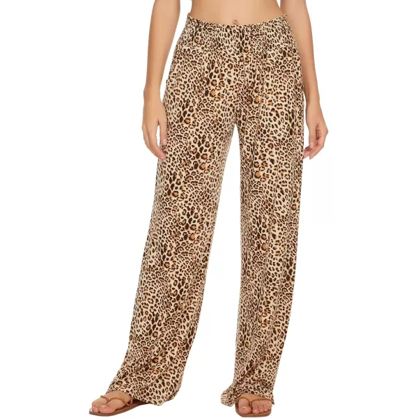 Urban CoCo Womens Boho Palazzo Pants Wide Leg Beach Pants High Waisted Lounge Pants with Pockets13