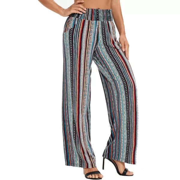 Urban CoCo Womens Boho Palazzo Pants Wide Leg Beach Pants High Waisted Lounge Pants with Pockets14