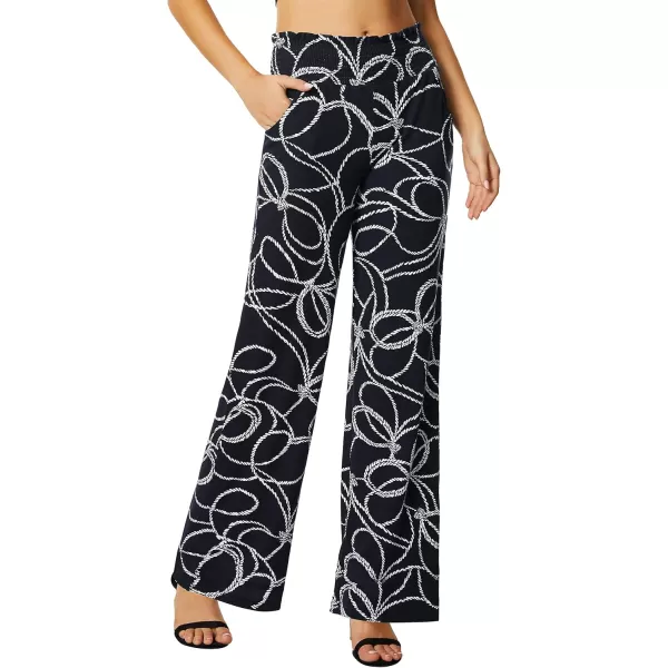 Urban CoCo Womens Boho Palazzo Pants Wide Leg Beach Pants High Waisted Lounge Pants with Pockets15