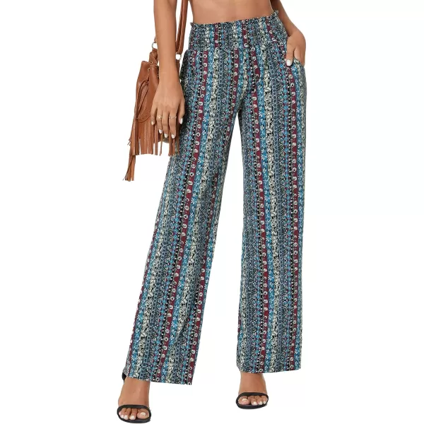 Urban CoCo Womens Boho Palazzo Pants Wide Leg Beach Pants High Waisted Lounge Pants with Pockets17