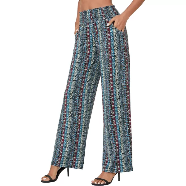 Urban CoCo Womens Boho Palazzo Pants Wide Leg Beach Pants High Waisted Lounge Pants with Pockets17
