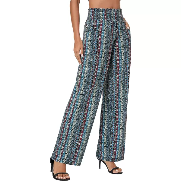 Urban CoCo Womens Boho Palazzo Pants Wide Leg Beach Pants High Waisted Lounge Pants with Pockets17