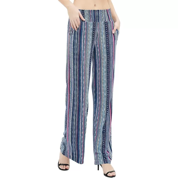 Urban CoCo Womens Boho Palazzo Pants Wide Leg Beach Pants High Waisted Lounge Pants with Pockets19