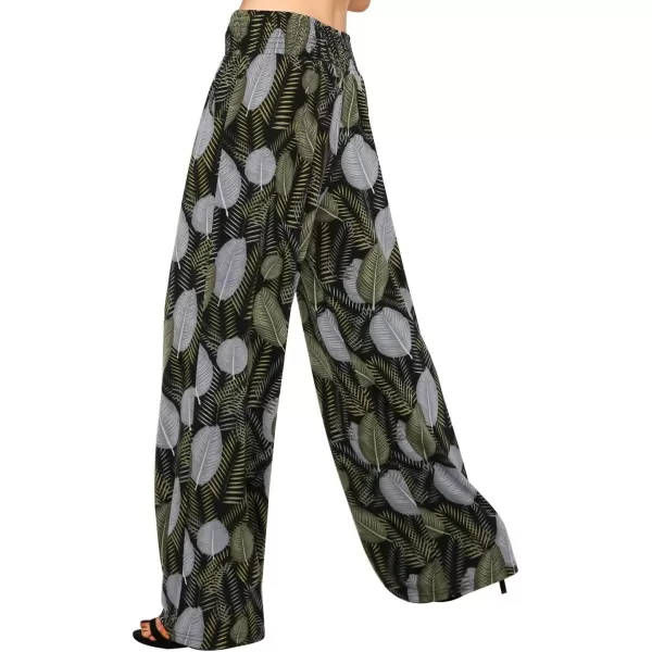 Urban CoCo Womens Boho Palazzo Pants Wide Leg Beach Pants High Waisted Lounge Pants with Pockets2