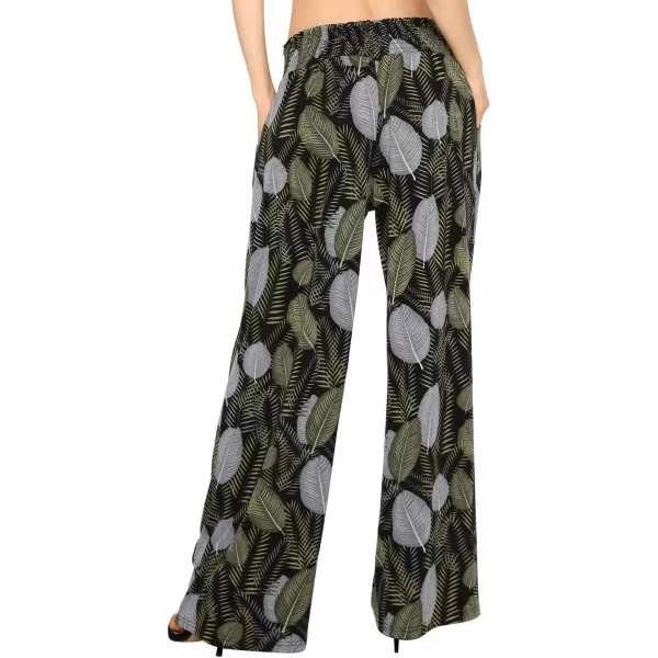 Urban CoCo Womens Boho Palazzo Pants Wide Leg Beach Pants High Waisted Lounge Pants with Pockets2