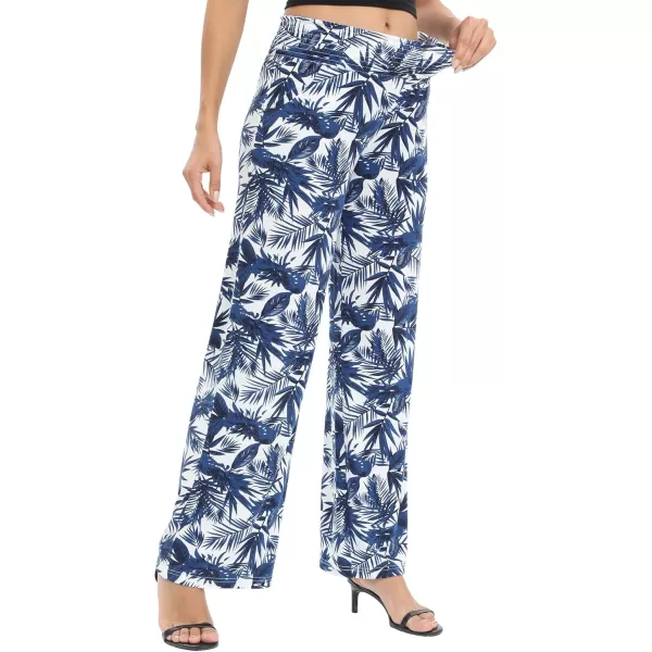 Urban CoCo Womens Boho Palazzo Pants Wide Leg Beach Pants High Waisted Lounge Pants with Pockets21