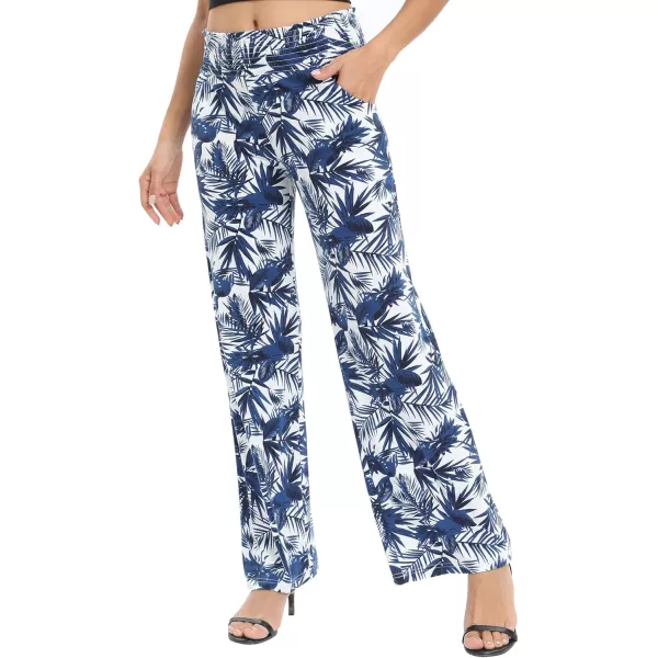 Urban CoCo Womens Boho Palazzo Pants Wide Leg Beach Pants High Waisted Lounge Pants with Pockets21
