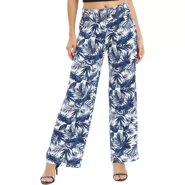 Urban CoCo Womens Boho Palazzo Pants Wide Leg Beach Pants High Waisted Lounge Pants with Pockets21