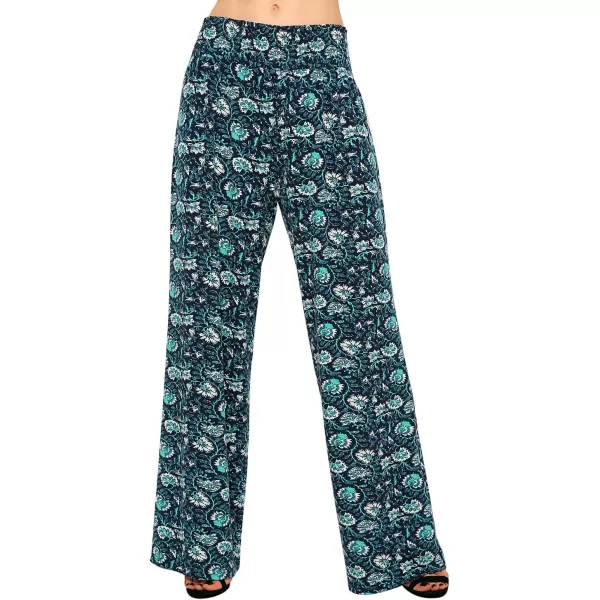 Urban CoCo Womens Boho Palazzo Pants Wide Leg Beach Pants High Waisted Lounge Pants with Pockets3