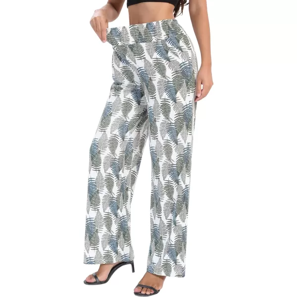 Urban CoCo Womens Boho Palazzo Pants Wide Leg Beach Pants High Waisted Lounge Pants with Pockets30