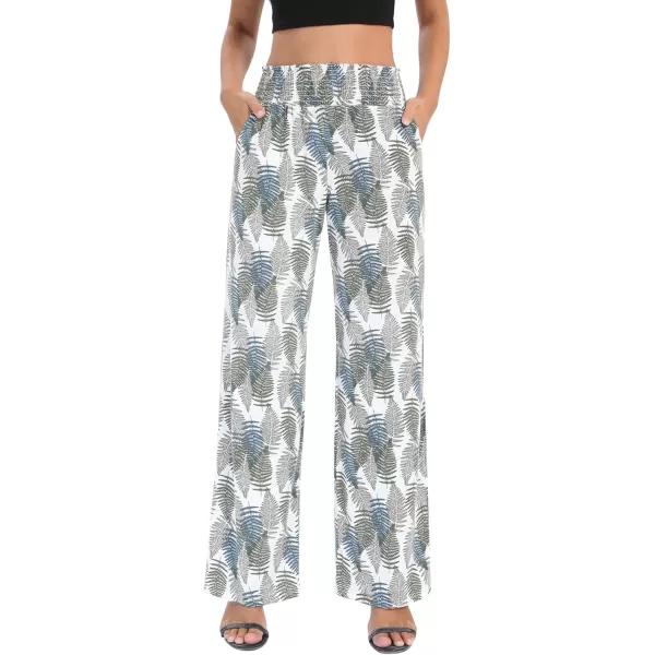 Urban CoCo Womens Boho Palazzo Pants Wide Leg Beach Pants High Waisted Lounge Pants with Pockets30