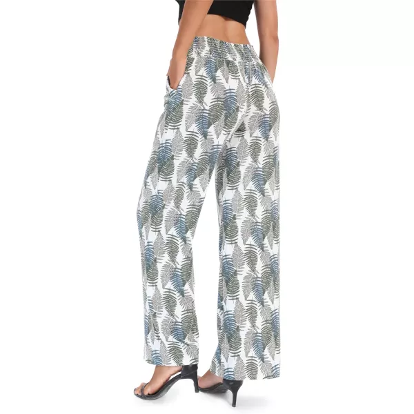 Urban CoCo Womens Boho Palazzo Pants Wide Leg Beach Pants High Waisted Lounge Pants with Pockets30