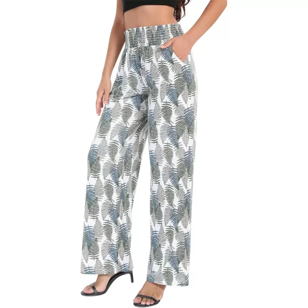 Urban CoCo Womens Boho Palazzo Pants Wide Leg Beach Pants High Waisted Lounge Pants with Pockets30