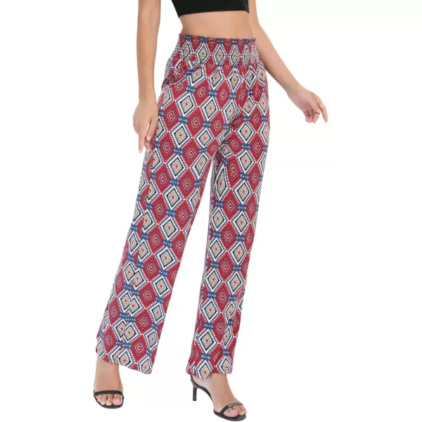 Urban CoCo Womens Boho Palazzo Pants Wide Leg Beach Pants High Waisted Lounge Pants with Pockets31
