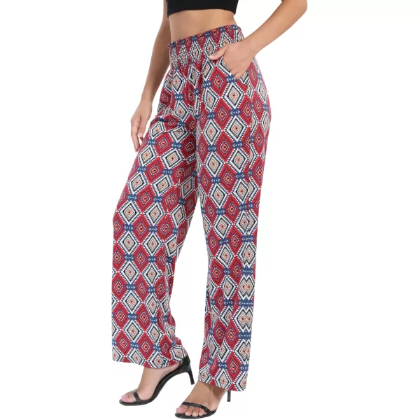 Urban CoCo Womens Boho Palazzo Pants Wide Leg Beach Pants High Waisted Lounge Pants with Pockets31