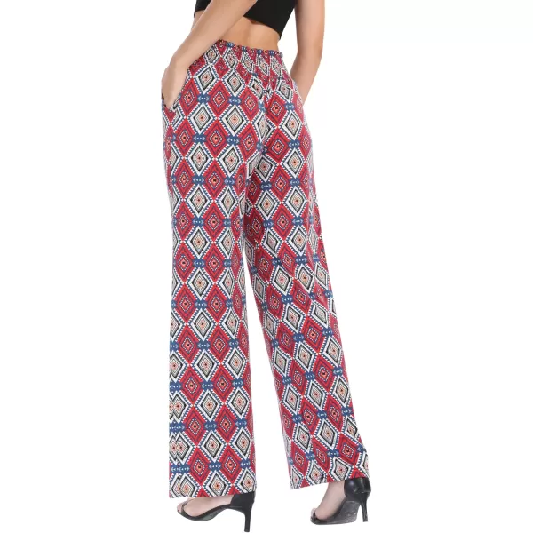 Urban CoCo Womens Boho Palazzo Pants Wide Leg Beach Pants High Waisted Lounge Pants with Pockets31